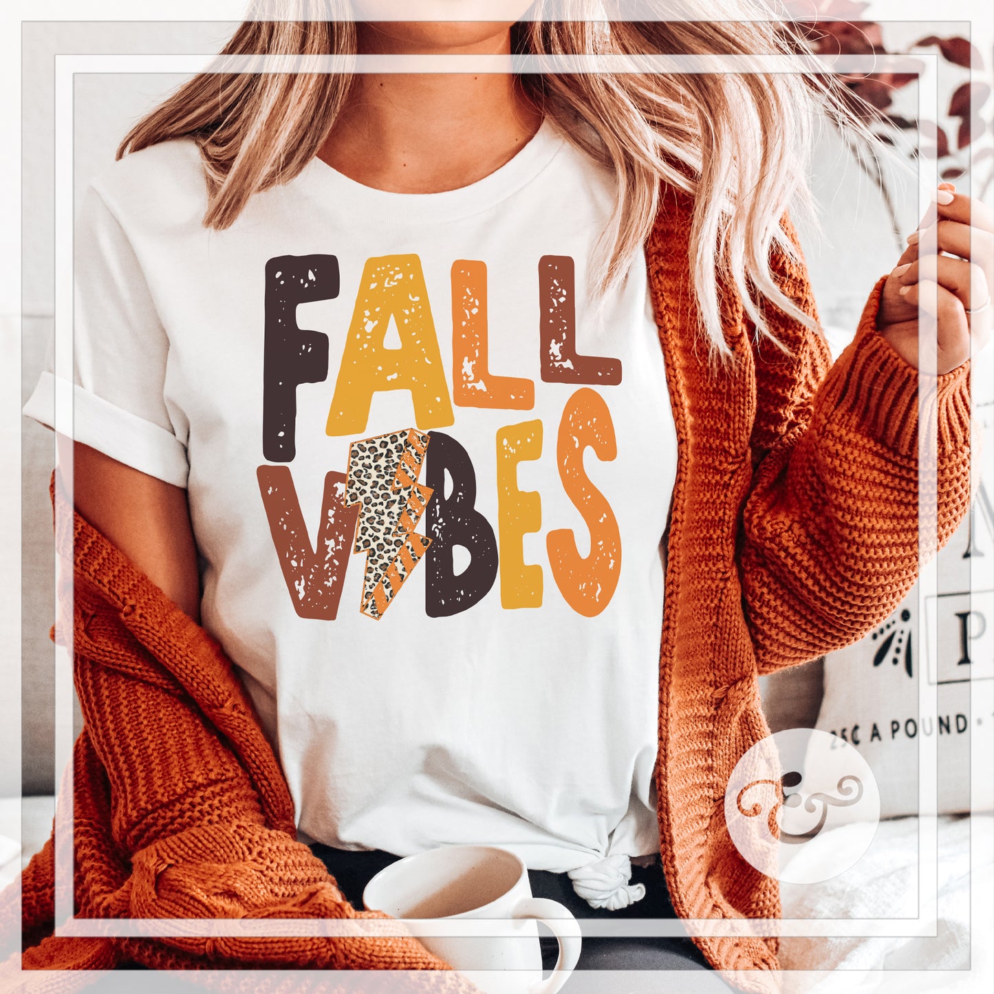 Fall Vibes With Lightning Bolt Screen Print Transfer (High Heat Formula)