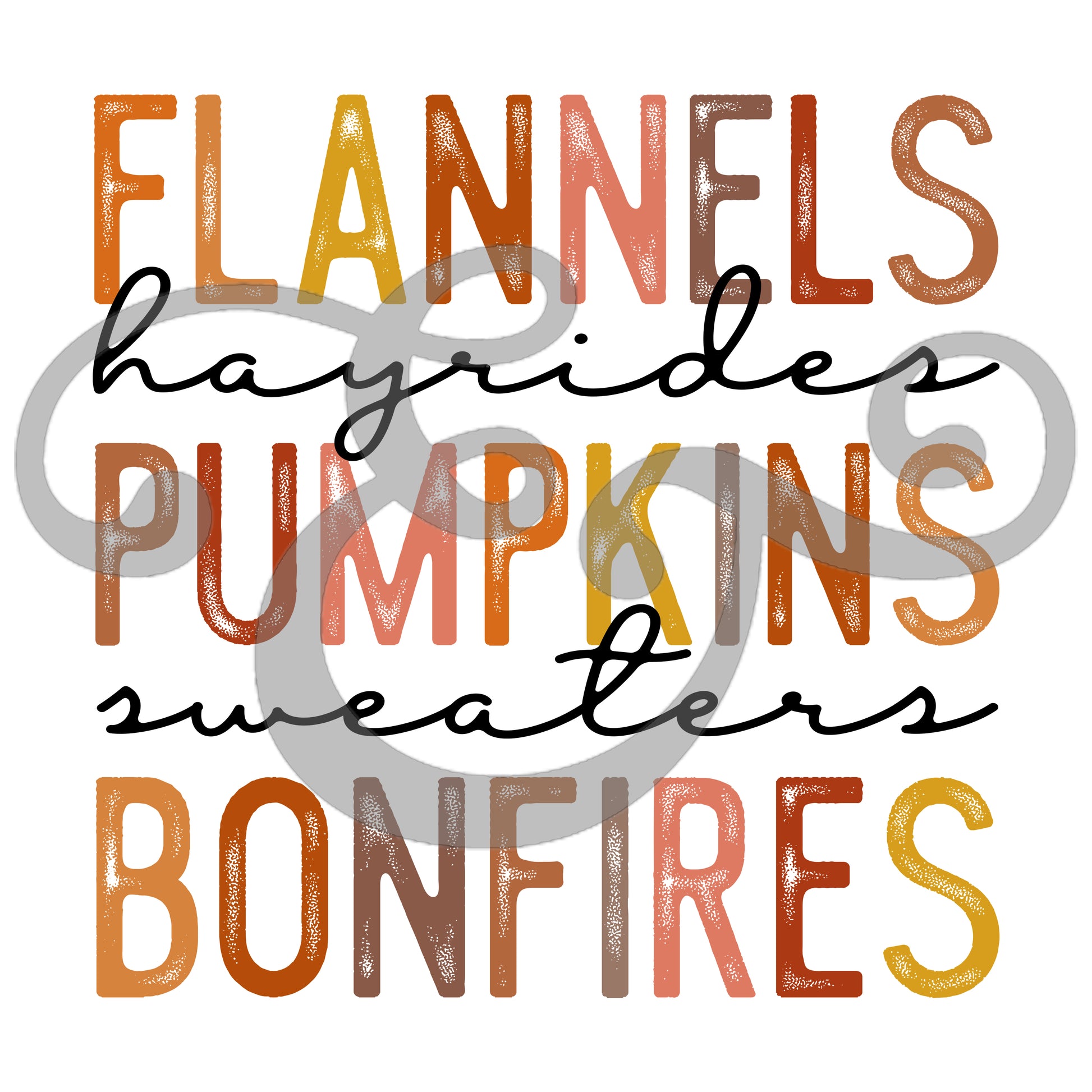 Flannels Hayrides Pumpkins Sweaters Bonfires Sublimation Transfer (6643263111246)