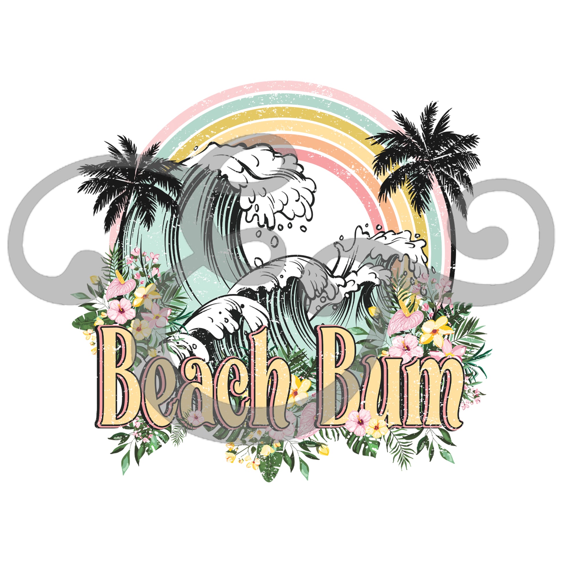 Floral Beach Bum Sublimation Transfer (6699484250190)