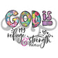 God Is My Refuge And Strength Psalms 46:1 Sublimation Transfer (6625867071566)