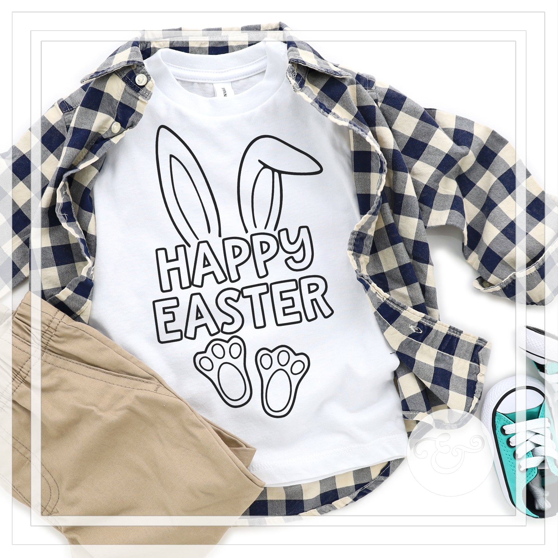Happy Easter Coloring-Male-Youth-Sublimation Transfer (4922393428046)