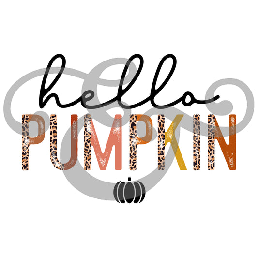Hello Pumpkin Screen Print Transfer (Low Heat Formula) (6643268812878)