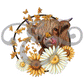 Highland Cow With Daisies And Sunflower Sublimation Transfer (6750879481934)