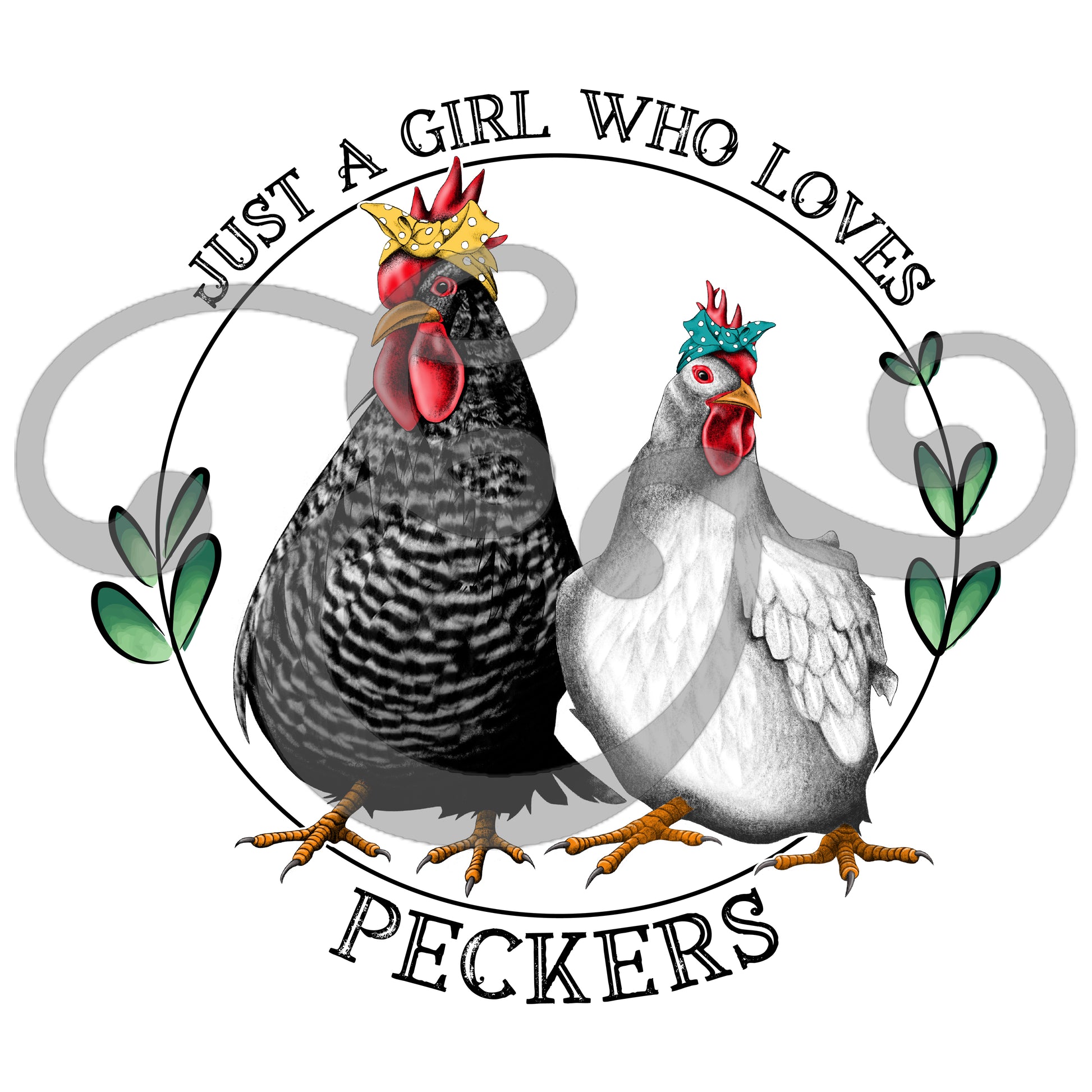 Just A Girl Who Loves Peckers Screen Print Transfer (High Heat Formula) (6592486342734)