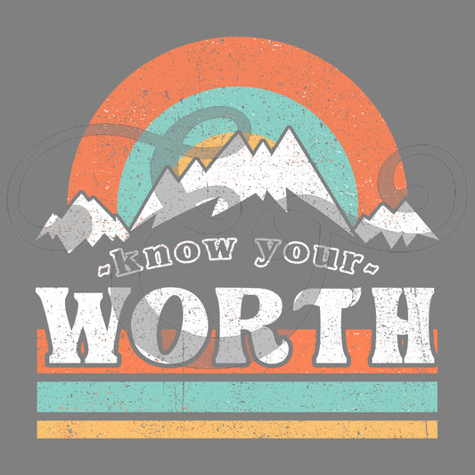 Know Your Worth Screen Print Transfer (High Heat Formula) (6652689285198)