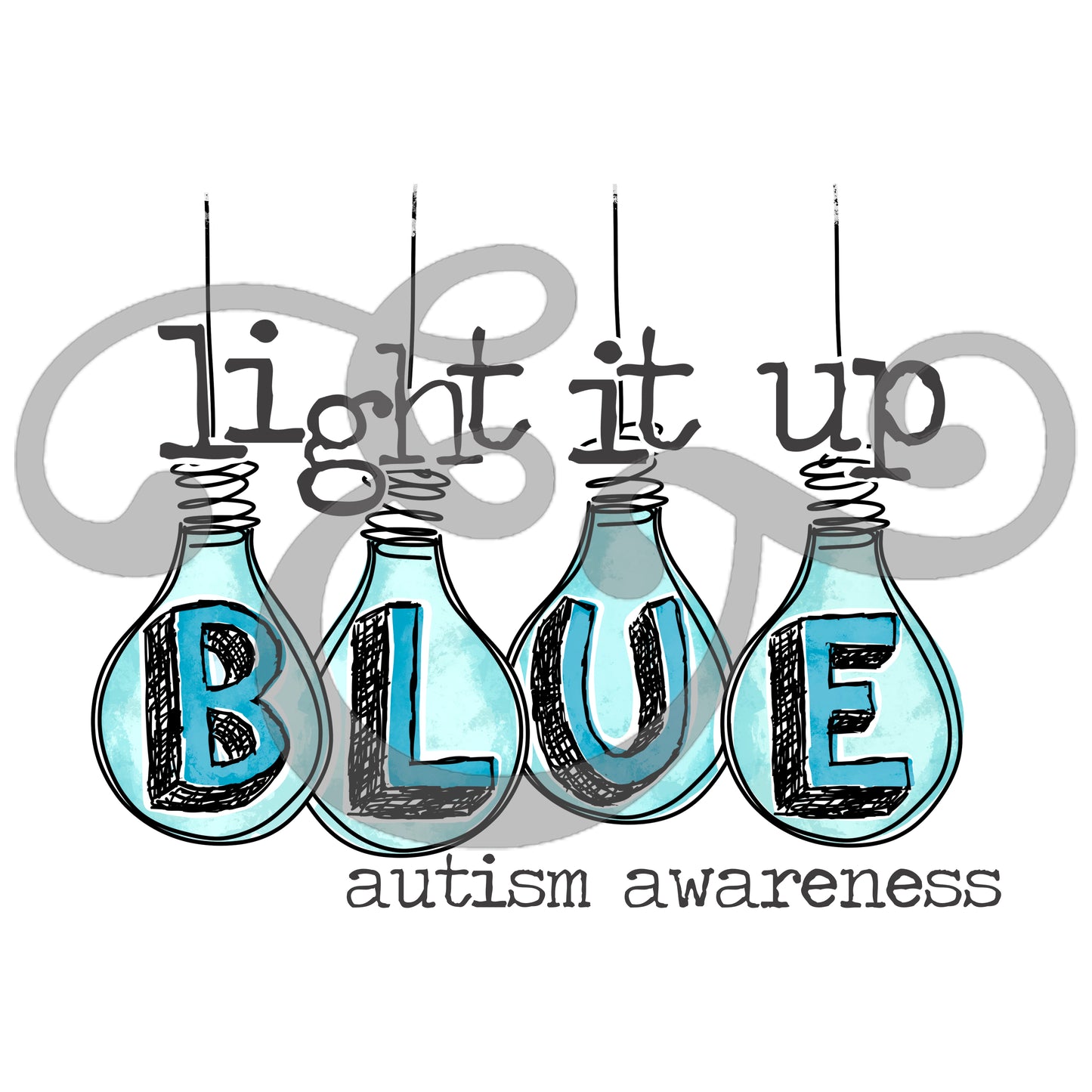 Light It Up Blue Autism Awareness Screen Print Transfer (High Heat Formula) (6618131103822)