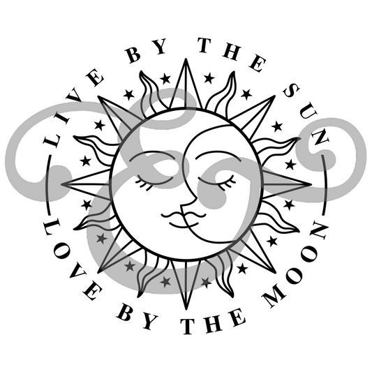 Live By The Sun Love By The Moon Screen Print Transfer (Low Heat Formula) (6759718682702)