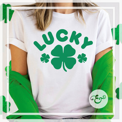 Lucky With Four Leaf Clovers Screen Print Transfer (Low Heat Formula)