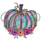 Painted Pumpkin With Flowers Sublimation Transfer (6657118306382)