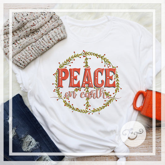 Peace On Earth Screen Print Transfer (Low Heat Formula) (6643311378510)