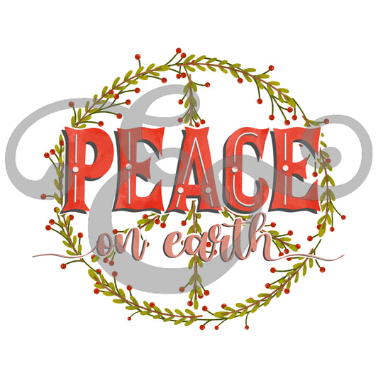 Peace On Earth Screen Print Transfer (Low Heat Formula) (6643311378510)