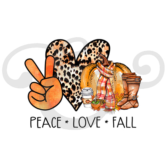 Peace Love Fall Screen Print Transfer (4869114691662)