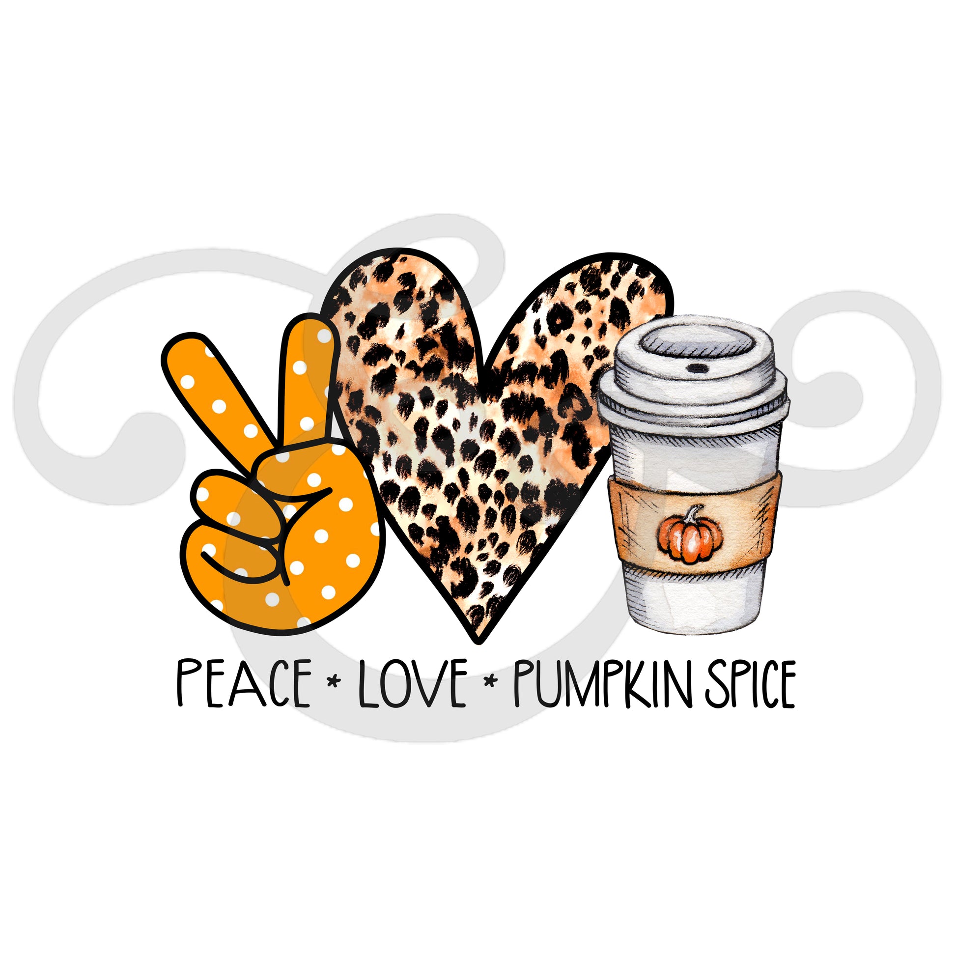 Peace Love Pumpkin Spice Sublimation Transfer (4875020173390)