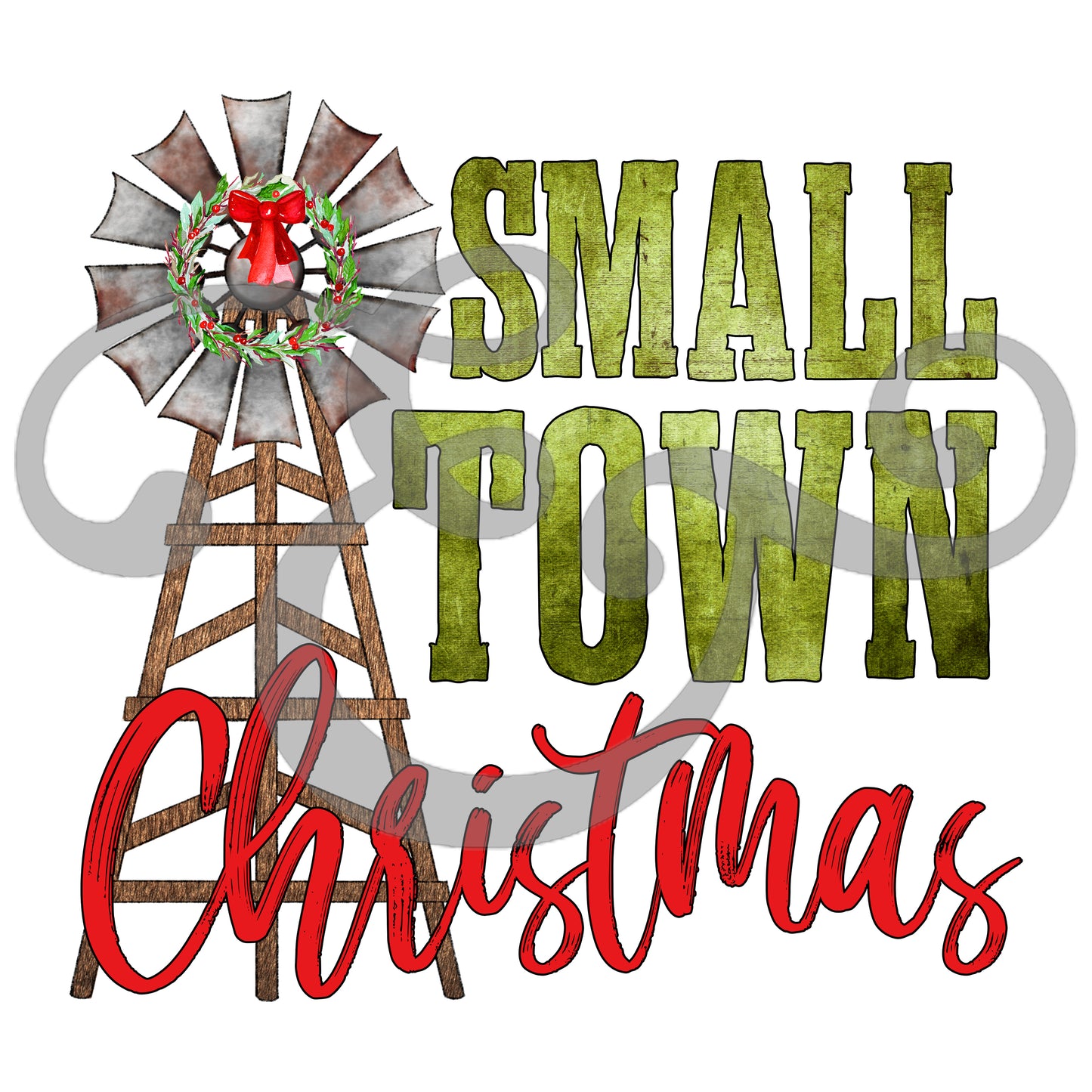 Small Town Christmas Sublimation Transfer (6652758753358)