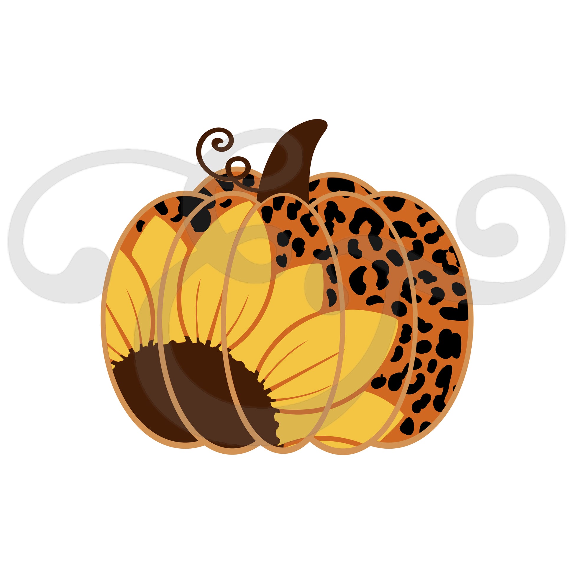 Sunflower and Leopard Pumpkin Screen Print Transfer (4875037704270)