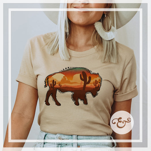 Wild West Bison Sublimation Transfer (6707652198478)